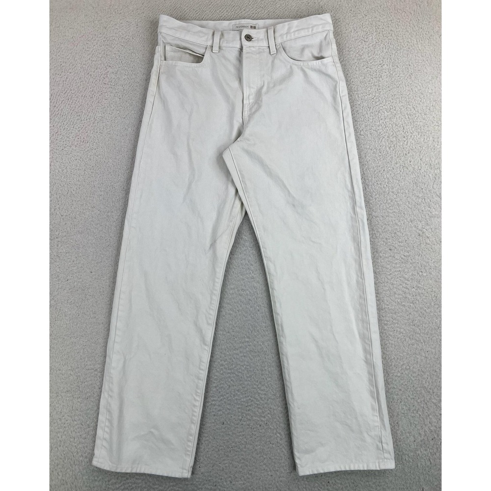 JW Anderson Jeans Mens 28x31 White Straight 100% Cotton Denim Uniqlo Pants